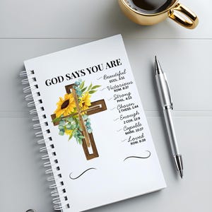 Personalized Christian Journal: Floral Cross Faith Notebook