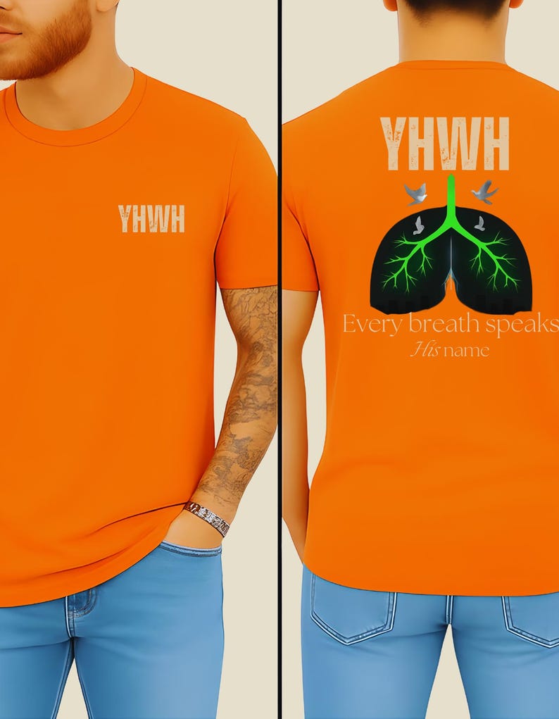 YHWH Christian Shirt – Every Breath Speaks His Name Men’s Faith Graphic Tee