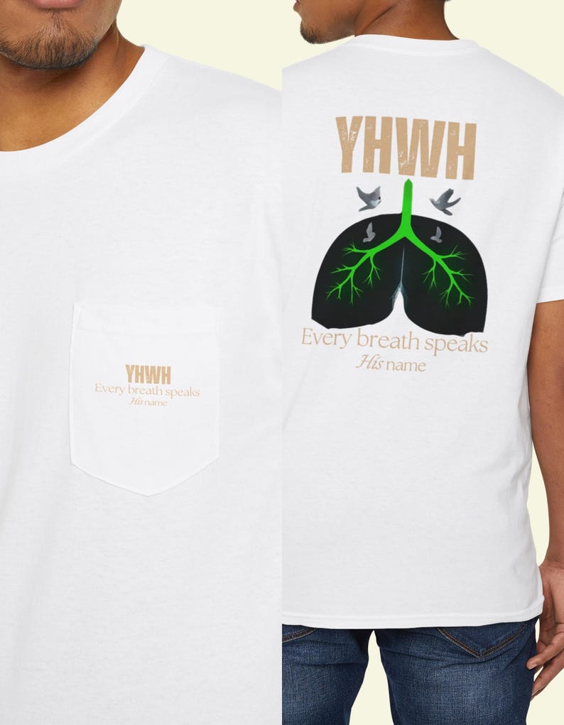 YHWH Christian Shirt – Every Breath Speaks His Name Men’s Faith Graphic Tee image 7