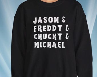 Halloween Sweatshirt: Horror Movie Shirt, Gift for Horror Fan, Spooky Season Shirt, Halloween Party Costume, Trick or Treat, Outfit,