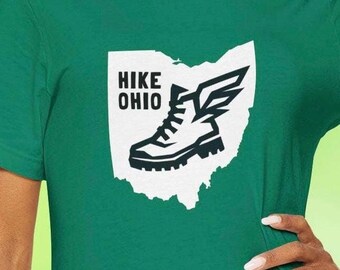 Hike Ohio T-Shirt: Colorful Graphic Hiking Tee, Outdoor Adventure Shirt, Unisex Cotton Top, Buckeye Fan, Trail Runner, Gift for Hiker