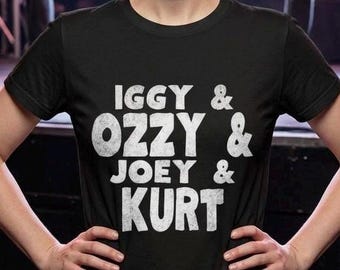 Rebel Rocker T-Shirt: Metal Punk Grunge, Iggy Ozzy Joey Kurt, Concert Shirt, Bella+Canvas Unisex Tee, Vintage Rock T-Shirt, Rock Band Tee