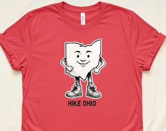 Hike Ohio T-Shirt: Soft Cotton Hiking Tee, State of Ohio Graphic T Shirt, Gift for Hiker, Outdoor Gear, Shirt for Buckeye Fan