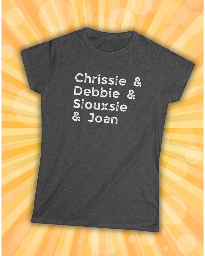 Dames punkrock-T-shirt: rock-'n-roll-T-shirt, dames uit de jaren 80, New Wave-concertshirt, Distressed Vintage Top, cadeau muziekliefhebber, rocker-T-shirt Dark Heather