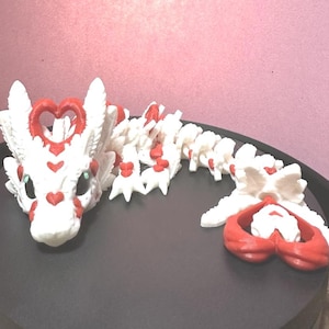 Dragon, Baby Light Heart - 3D Printed Articulated Heart-Inspired Dragon Figurine