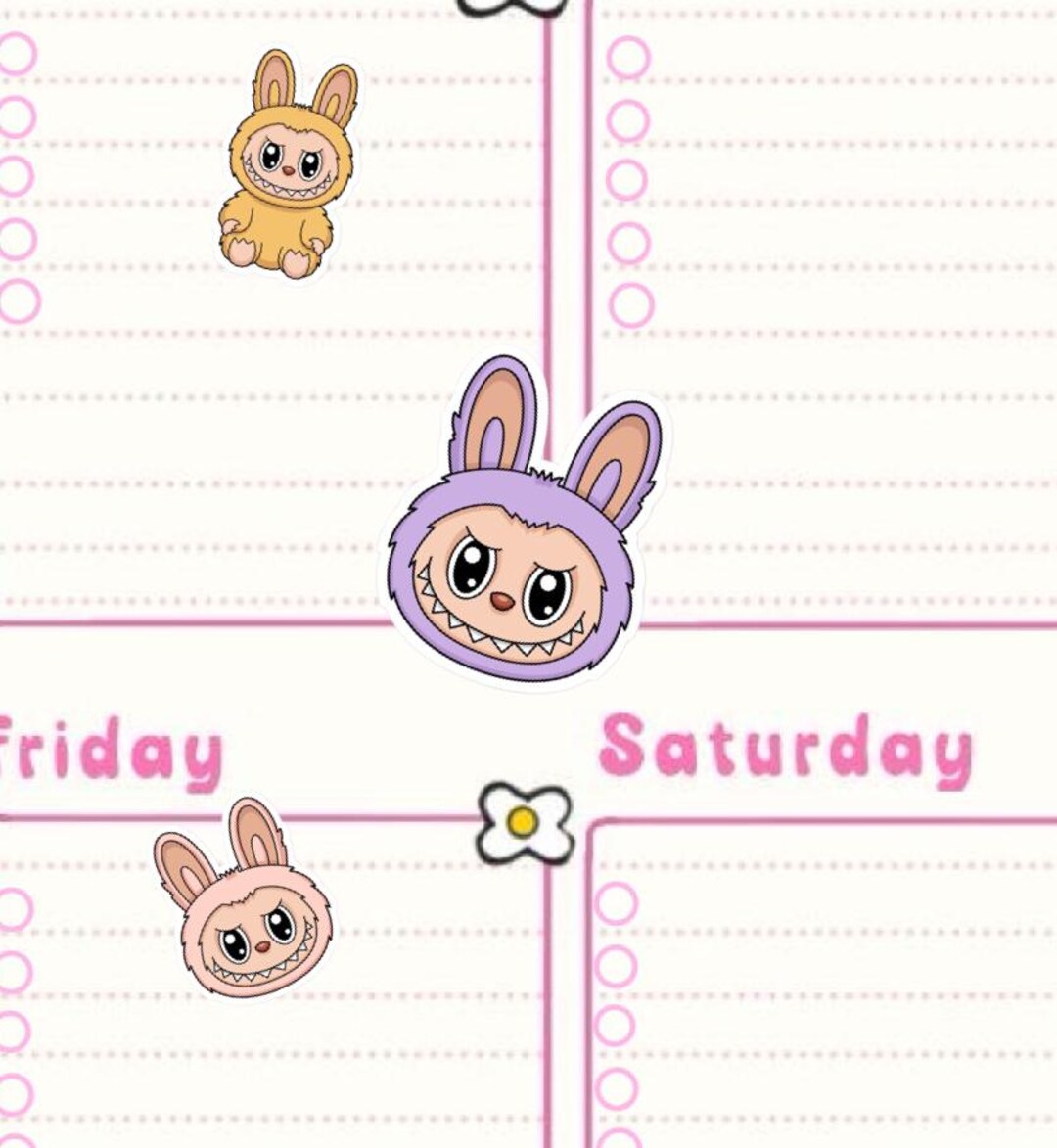ラブブ メモ用紙 Labubu メモ用 PDF ステッカー (4 枚) - Etsy 日本