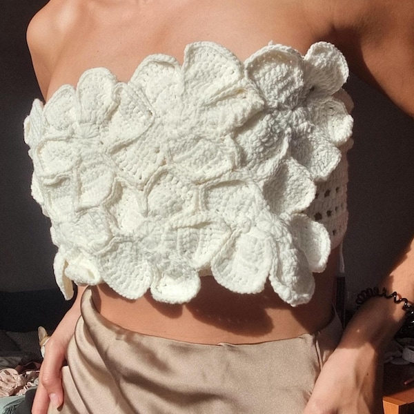 Flower Top Crochet Pattern, Summer Bralette Tutorial (PDF)