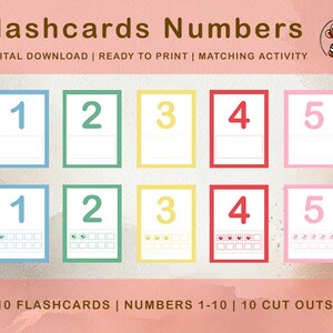 Numbers Flashcards Montessori Counting, Interactive Flashcards ...