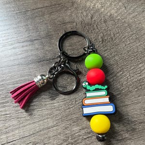 book worm keychain
