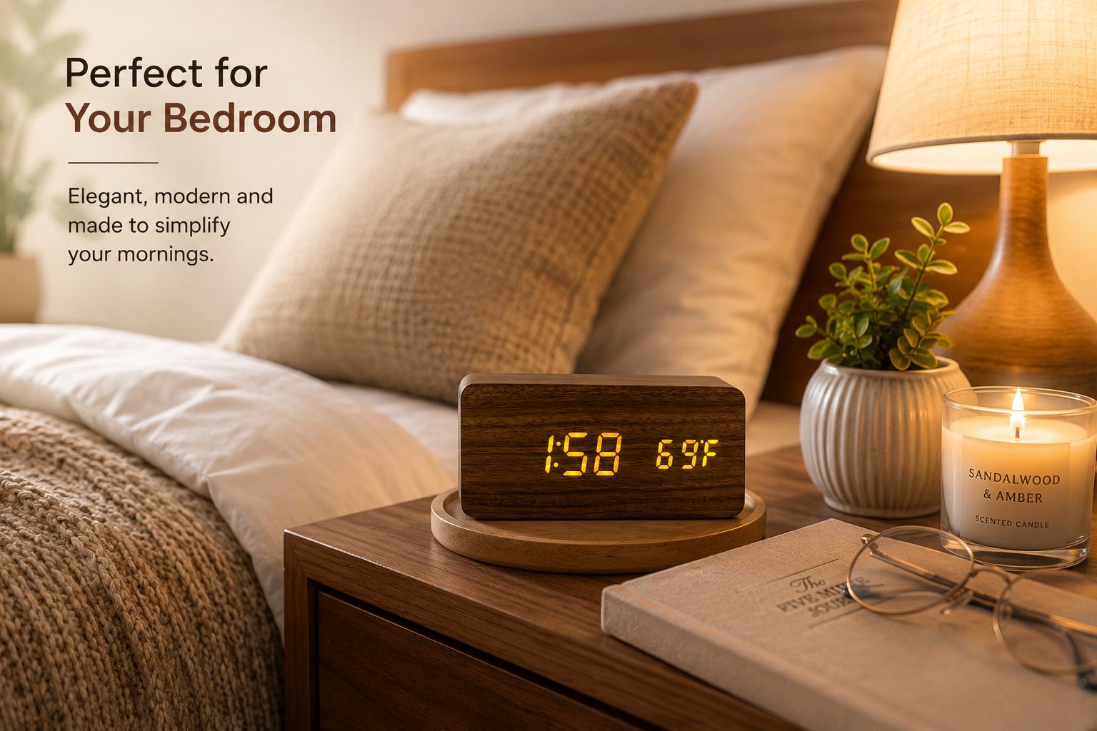 Réveil Numérique Lapin – Horloge De Chevet Avec Veilleuse, Charge USB, Alarme Répétition, 1500 MAh