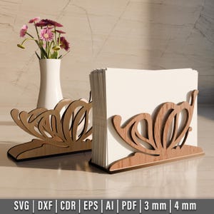 Laser Cut Serviettenhalter SVG-Datei, Serviettenhalter Digitale Vorlage, Home Decor Design, Laser Cut Datei
