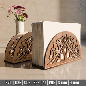 Laser Cut Serviettenhalter SVG-Datei, Serviettenhalter Digitale Vorlage, Home Decor Design, Laser Cut Datei