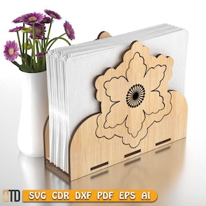 Laser Cut Serviettenhalter SVG-Datei, Serviettenhalter Digitale Vorlage, Home Decor Design, Laser Cut Datei