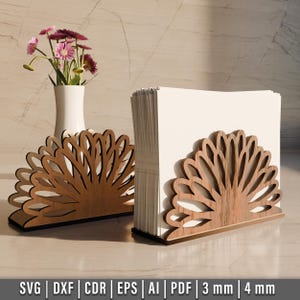Laser Cut Serviettenhalter SVG-Datei, Serviettenhalter Digitale Vorlage, Home Decor Design, Laser Cut Datei