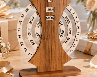 Miscellania England Metal Imbroglio Perpetual Desk Calendar