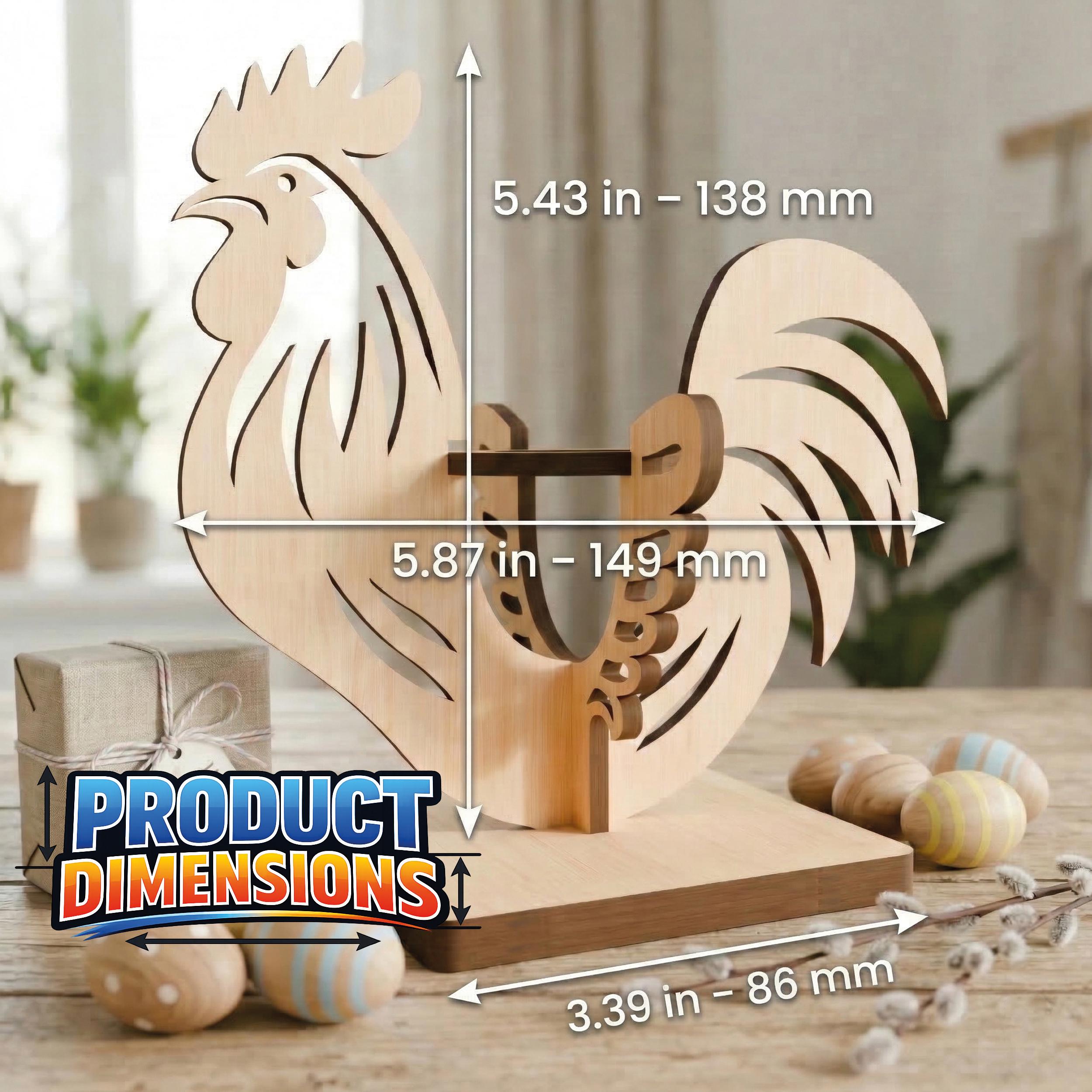 Rooster Egg Holder Laser Cut File, Easter Rooster SVG for Glowforge ...