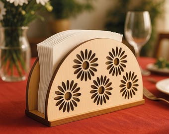 Laser Cut Napkin Holder SVG File, Napkin Holder Digital Template, Home Decor Design, Laser Cut File