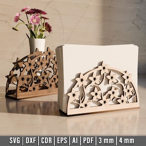 Laser Cut Serviettenhalter SVG-Datei, Serviettenhalter Digitale Vorlage, Home Decor Design, Laser Cut Datei