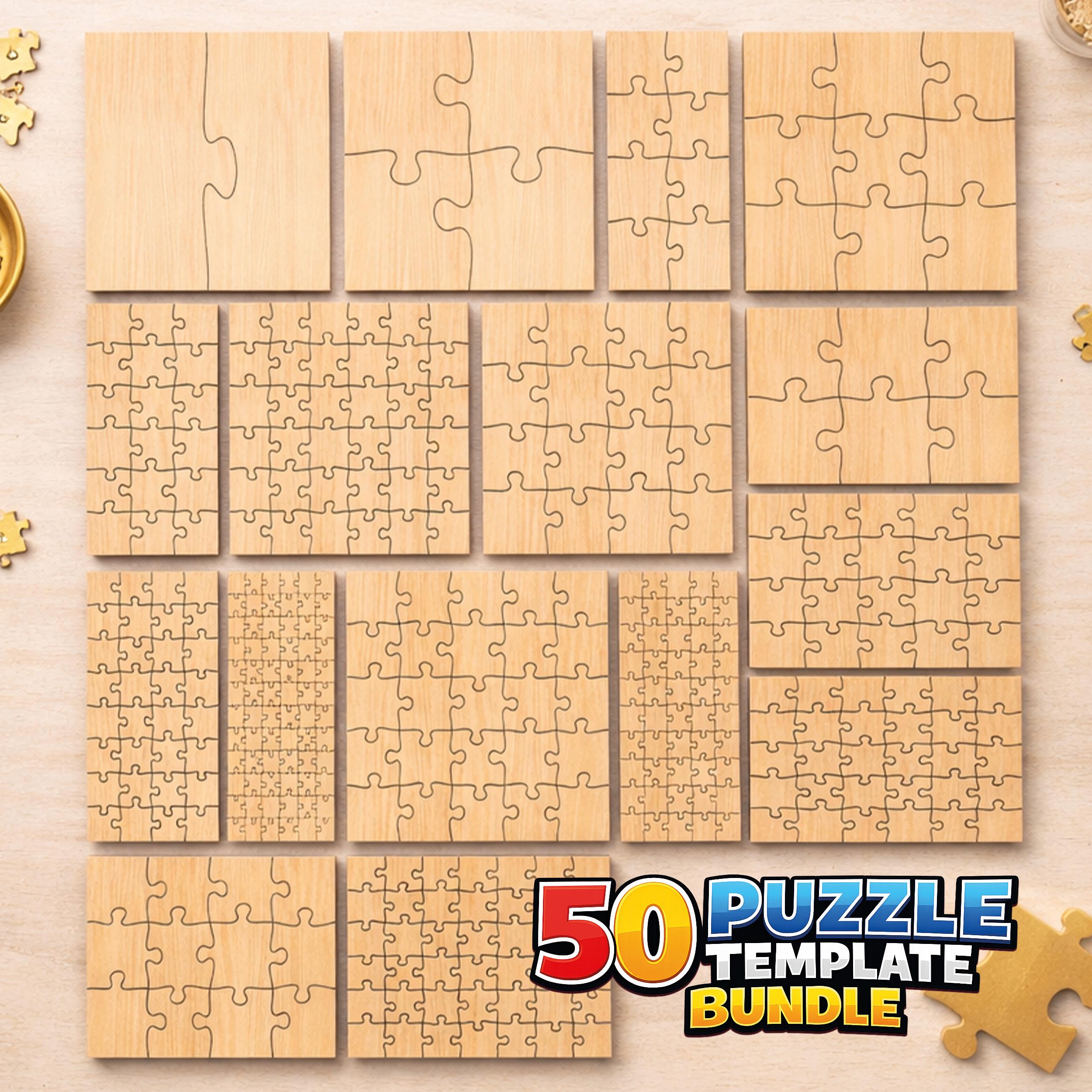 Puzzle Cut Pattern Laser Cut Puzzle Templates Bundle SVG, Jigsaw Puzzle Files for ...