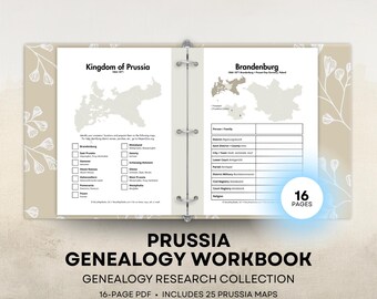 Prussia Genealogy Guide - 16-Page PDF - Prussian Map Workbook