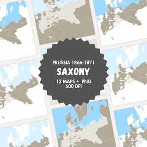 Saxony Province Maps PNG - Instant Download - 13 Map Variations