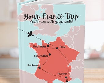 Travel Journal - Hardcover Travel Planner, Travel Gift, Map Journal, Customized Journal - Custom Travel Journals