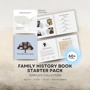 Mallar för släktboksböcker (Platinum Collection) - 8,5x11 stående och 12x12 & 10x10 kvadratisk layout - Digital nedladdning för Canva