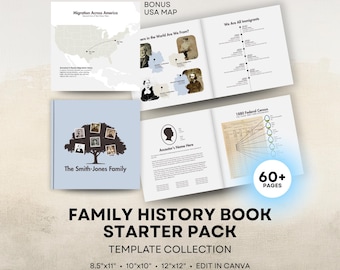 Familien Buch Vorlagen (Platinum Collection) - 8.5x11 Portrait und 12x12 & 10x10 Square Layout - Digitaler Download für Canva