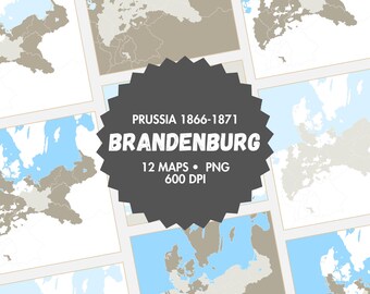 Brandenburg Maps PNG - Instant Download - 12 Map Variations