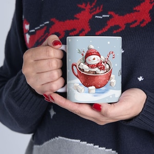 Snowman Christmas Mug: Festive Hot Cocoa Holiday Coffee Cup