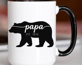 Papa Bear Mug, New Grandpa Gift, Papa Coffee Cup, Father's Day Gift