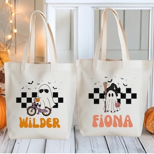Personalisierte Trick-or-Treat-Taschen, Geist-Einkaufstasche, Kinder-Halloween-Taschen, Trick-or-Treat-Einkaufstasche Benutzerdefinierte Halloween Candy Sack, Halloween-Geschenk