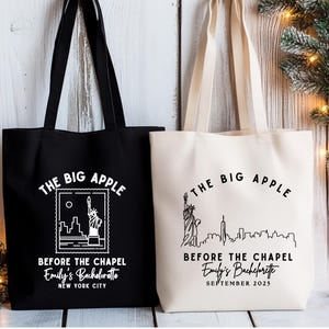 New York Bachelorette Bag, Bridesmaid Tote Bag, NYC Themed Bachelorette Gifts, New York Wedding Gift, NYC Girls Trip