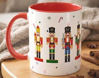 Christmas Nutcracker Ceramic Mug, Festive Holiday Drinkware, Cozy Season Mug, Nutcracker Gifts