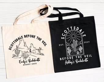 Scottsdale Before the Veil Bags, Arizona Bachelorette Tote, Bridesmaids Gift, Scottsdale Bach Party Bag, Desert Bachelorette Gifts