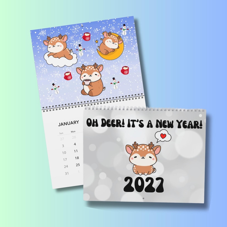 2027 Deer Desk Calendar, Work From Home Essentials, Kids Monthly Wall ...