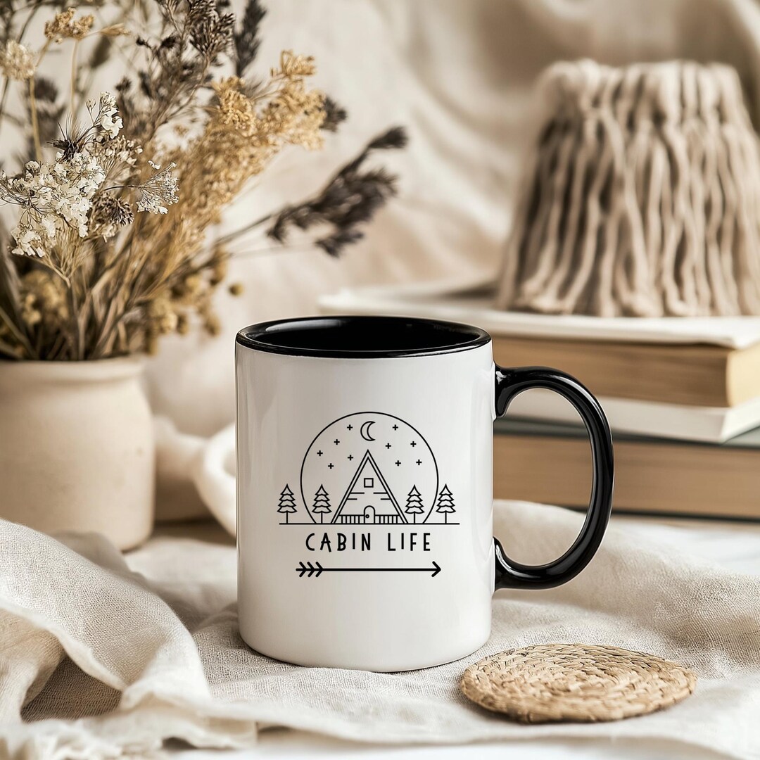 Cabin Life Mug, Cozy Cabin Mug, Cabin Coffee Mug, New Cabin Gift, Log ...