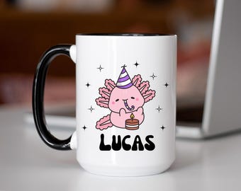 Axolotl Mug, Kids Birthday Gift, Cute Axolotl Stuff, Christmas Stocking Stuffer Kids Hot Cocoa Mug, Animal Lover Gift