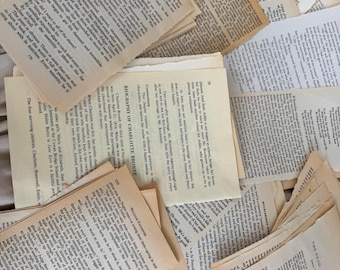 Vintage gemischtes Buchseiten-Bundle | Nur Text | 40 Seiten | Collage, Junk Journal, Decoupage | Handarbeit