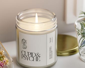 Amor & Psyche Kerze - ein romantisches Geschenk zur griechischen Mythologie aus Kokosnuss- und Aprikosenwachs