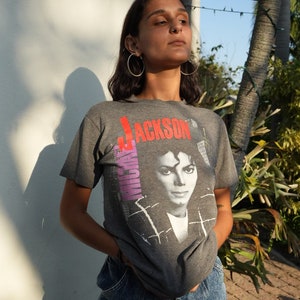 80s Concert T-shirt / 1988 Bad Tour Michael Jackson Rock Concert T Shirt / Unisex / Soft and Thin and Thrashed Rock Tee