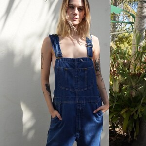 Vintage Overalls / 70's Denim Overalls / Roebucks Casual Weekender Overalls / Dark Wash Jumpsuit / Onesie / denim