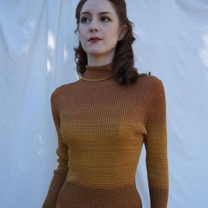 F/W 2019 Ulla Johnson Turtleneck / Knit Top / Metallic Gold Lurex Threaded Sweater / Zayn Gradient Turtleneck Knit Top