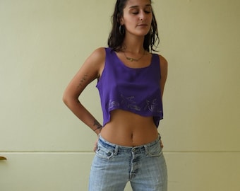 Nineties Crop Top / Midriff Baring Belly Shirt / 90s Seashells / Semi Sheer / Rayon Flowers Shirt / Sleeveless Cropped Shirt