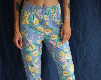 High waist pants / 90s Floral Pants / Coastal Grandmother / Florida Pants