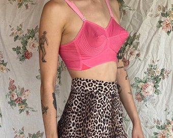 32 C 1950s Bullet Bra / Hand Dyed Hot Pink Cotton Brassiere / Bikini Top / Sexy Housewife /Hollywood Starlet / Pinup Cotton Bra / Boudoir