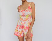 Vintage Tie Dye Jumpsuit 1920s Teddy Vintage 1920 39 s Cotton Step-in Festival Wear Twenties Undergarment Sexy Romper Sleepwear