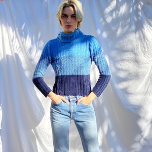 Vintage 90&#39;s Turtleneck Sweater Jumper / Velour Top Long Sleeves High Pullover Shirt / Sportswear