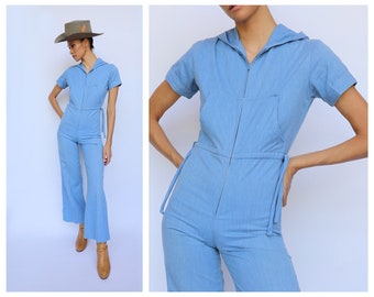 70s jean jumpsuit