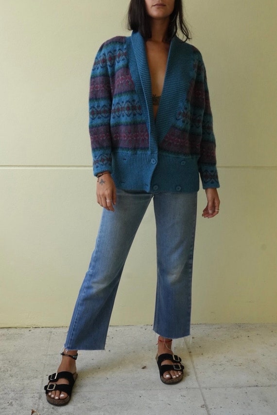 Oversized Wool Cardigan / Laura Ashley Knit Sweat… - image 7